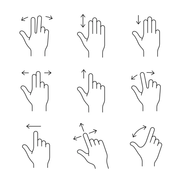 Smartphone gesto ikony — Stockový vektor