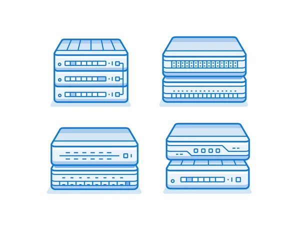 Conjunto de iconos de router de red — Archivo Imágenes Vectoriales