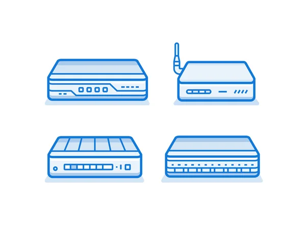 Ícones do router de rede —  Vetores de Stock