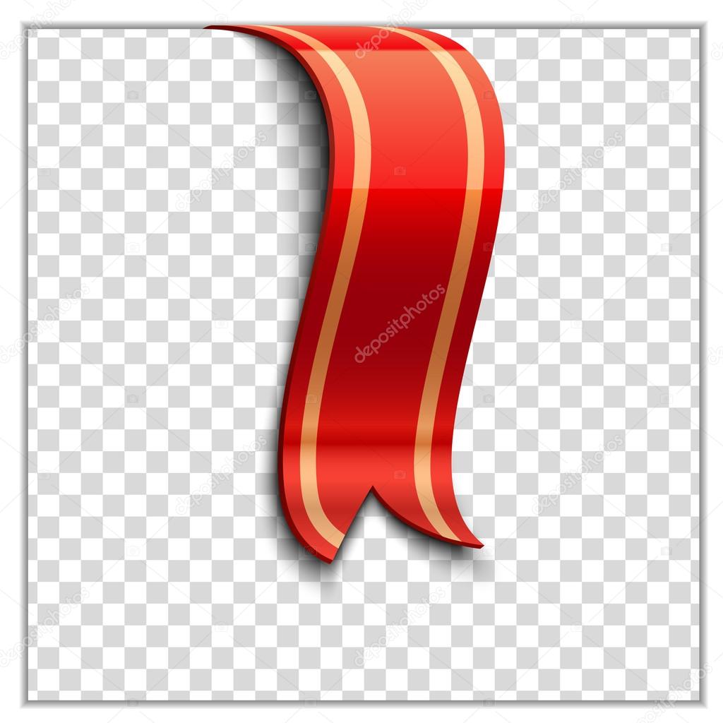 Red bookmark decoration ribbon