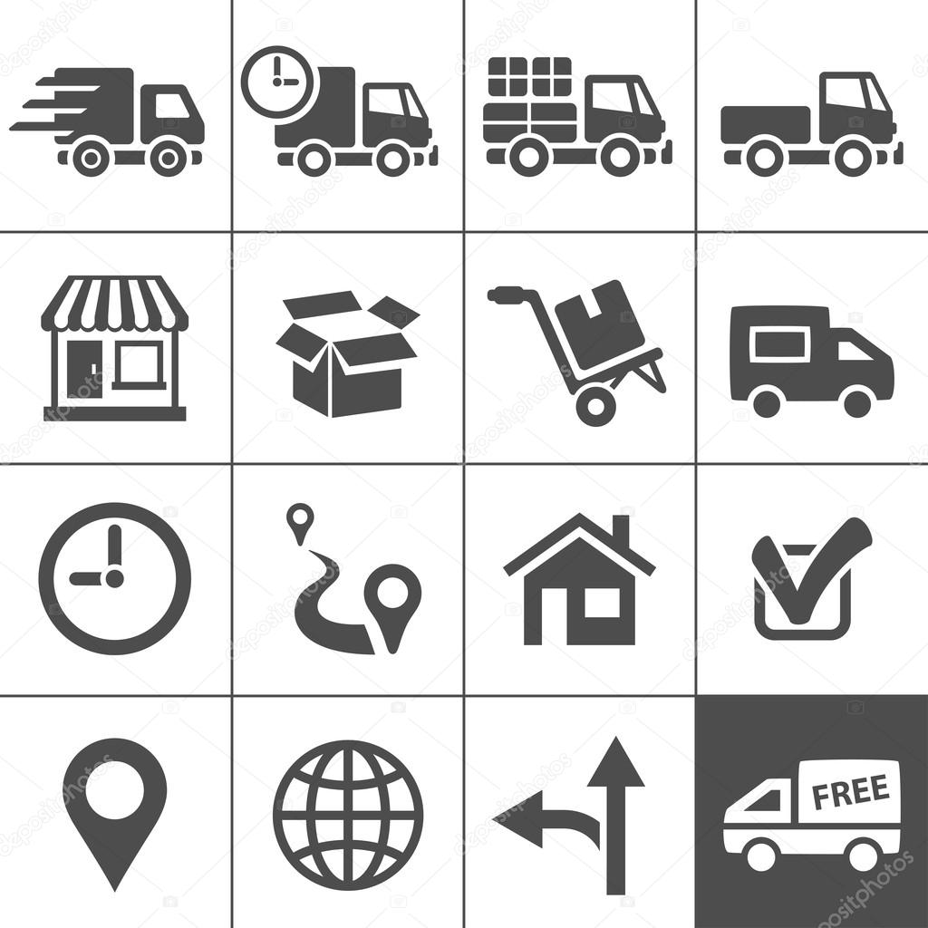 Transportation icons set. Simplus series