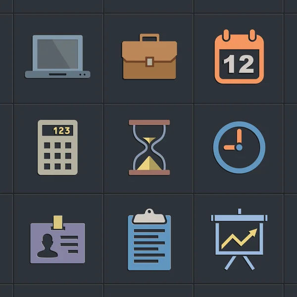 Иконки в стиле бизнес-плоского метро — стоковый вектор