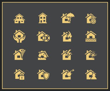 Property insurance icons clipart