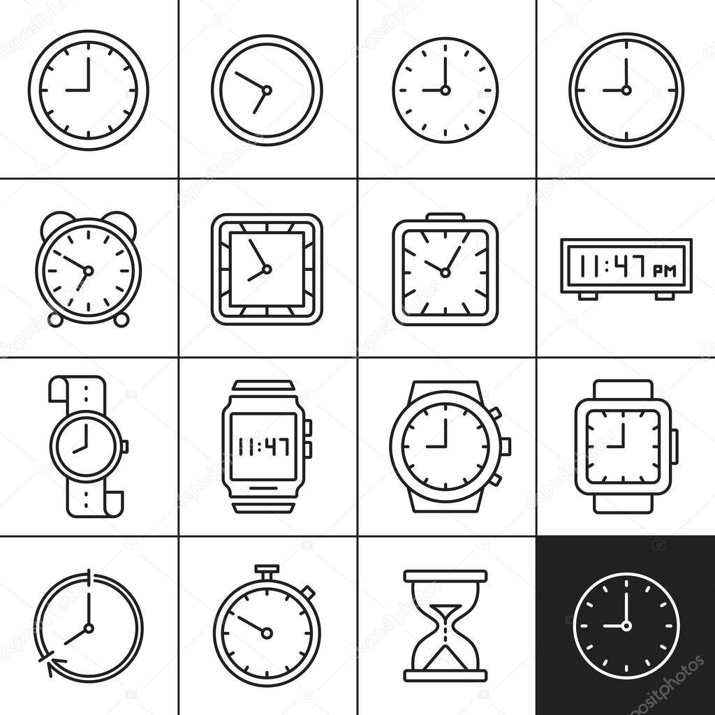Clock and watch icons