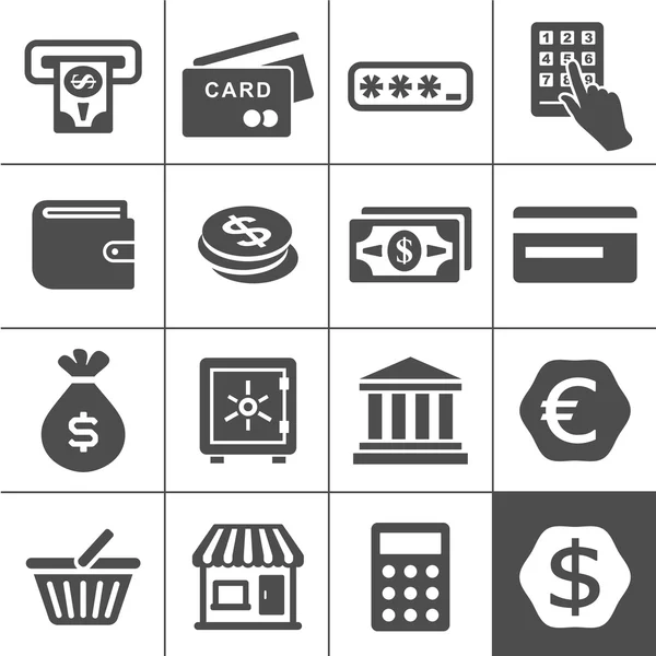 Set di icone finanziarie - Serie Simplus — Vettoriale Stock