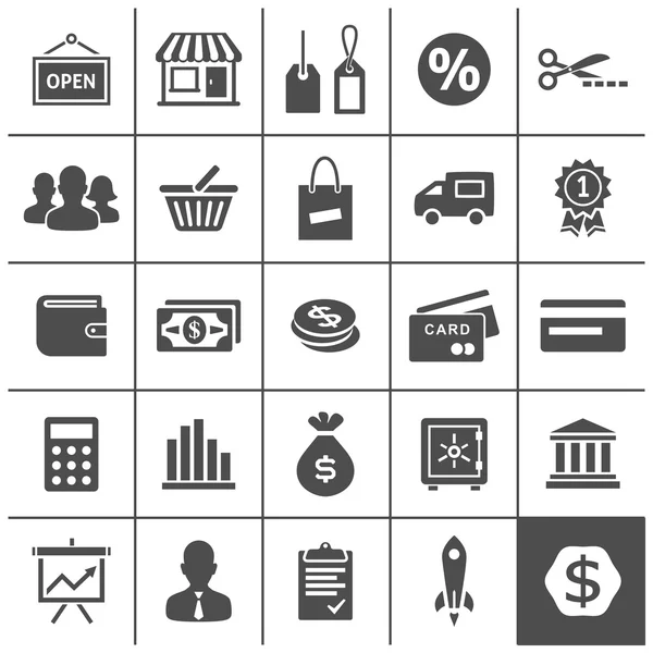 Set di icone di avvio attività - Serie Simplus — Vettoriale Stock