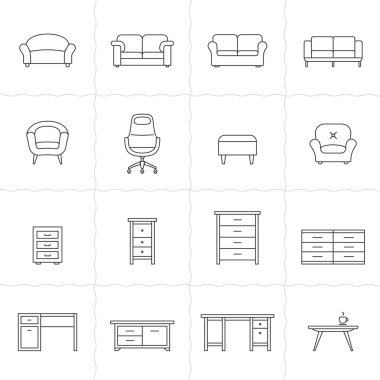 Furniture icons clipart