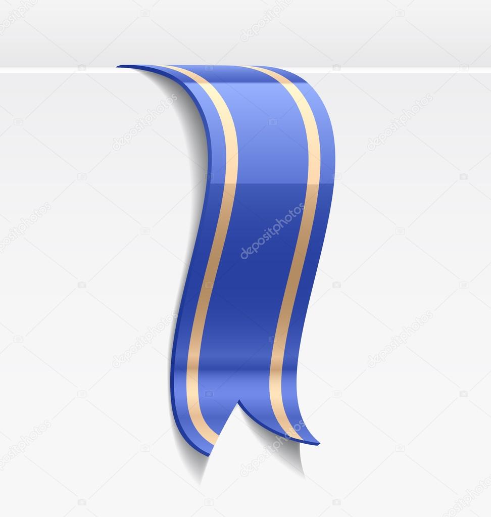 Blue bookmark decoration ribbon