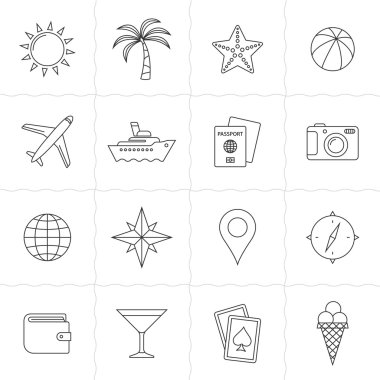 tatil ve seyahat simgeler