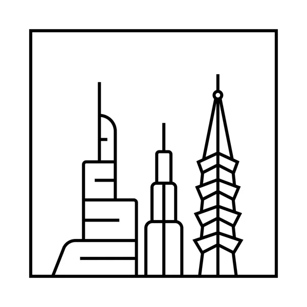 Icono de paisaje urbano — Vector de stock