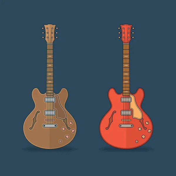 Плоскі піктограми гітари — стоковий вектор