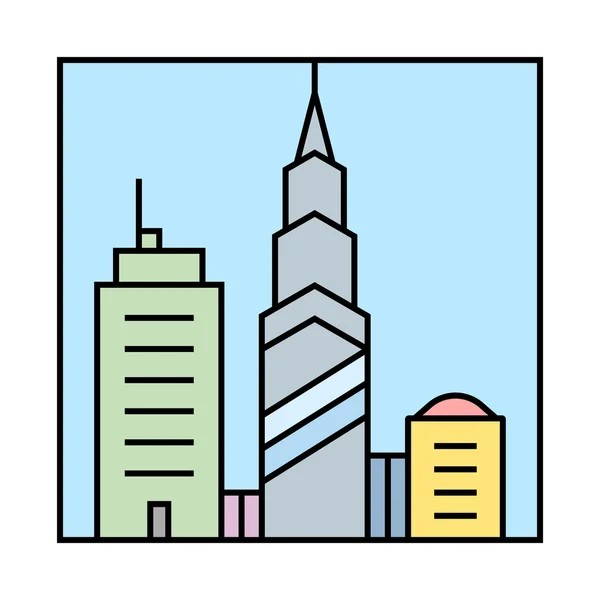Icono de paisaje urbano — Vector de stock
