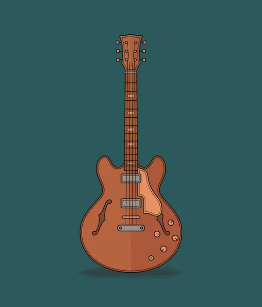 Iconos planos de guitarra — Vector de stock