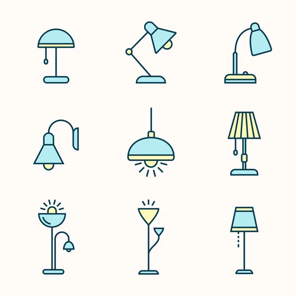 Lamps and lighting devices — Stock Vector