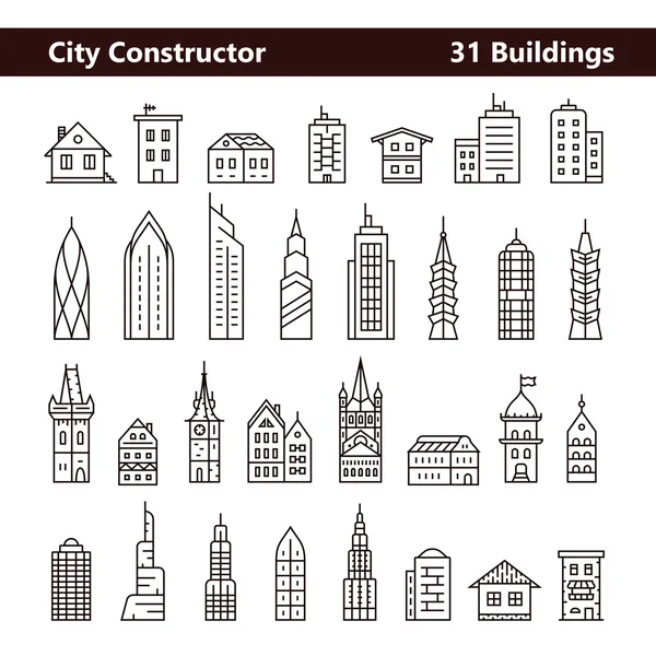 Constructor de paisaje urbano — Vector de stock