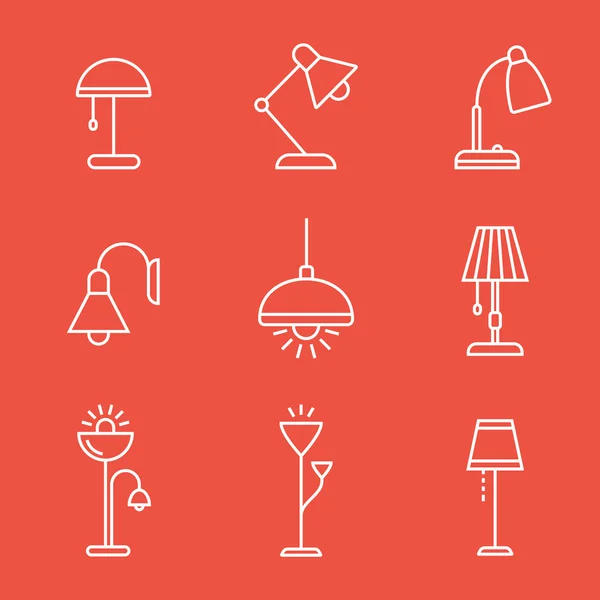 Лампы и светильники — стоковый вектор