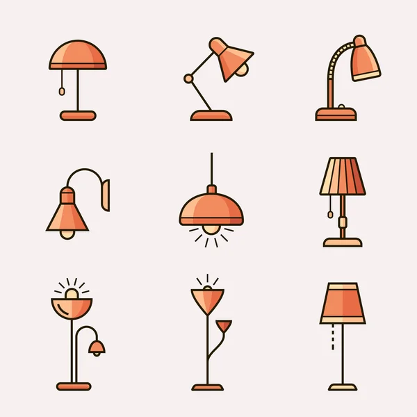 Lampes et dispositifs d'éclairage — Image vectorielle