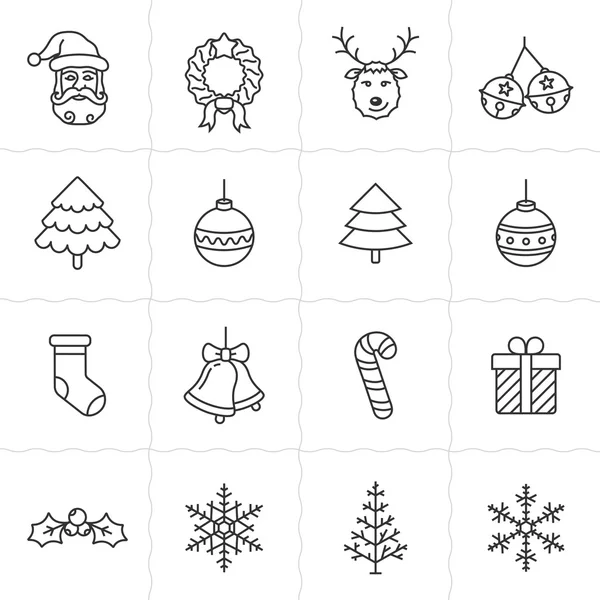 Weihnachtssymbole Set - Simplus Serie — Stockvektor
