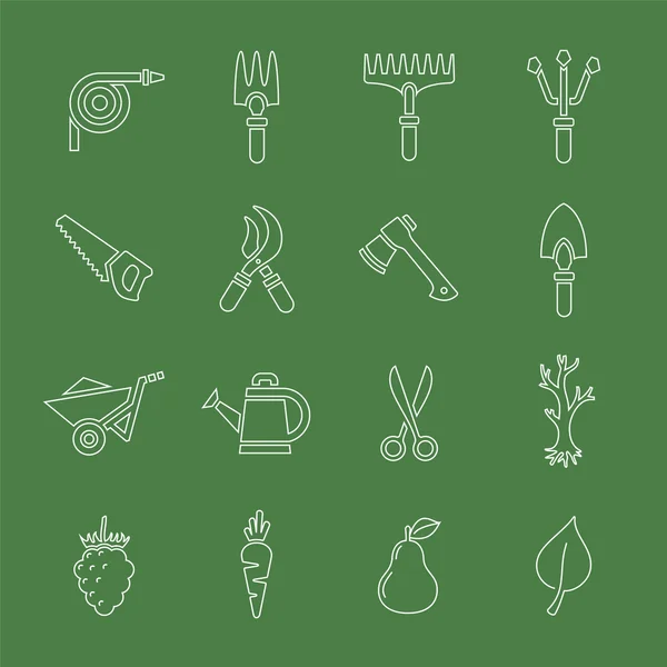 Conjunto de ícone de ferramentas de jardim — Vetor de Stock