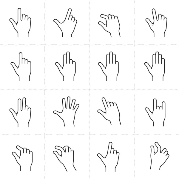 Conjunto de iconos de gesto — Vector de stock