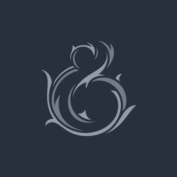 Ampersand elegante casamento — Vetor de Stock