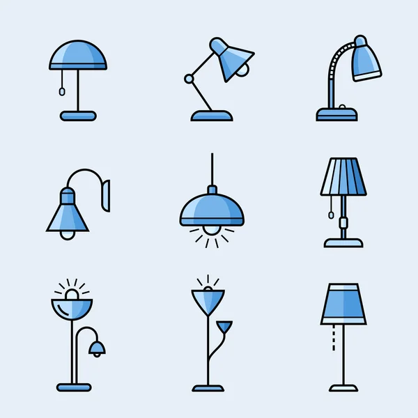 Lampes et dispositifs d'éclairage — Image vectorielle