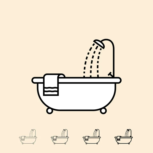 Vector pictogram van badkuip — Stockvector