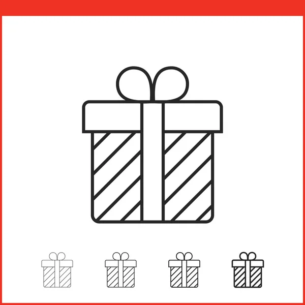 Icono de caja de regalo de Navidad — Vector de stock