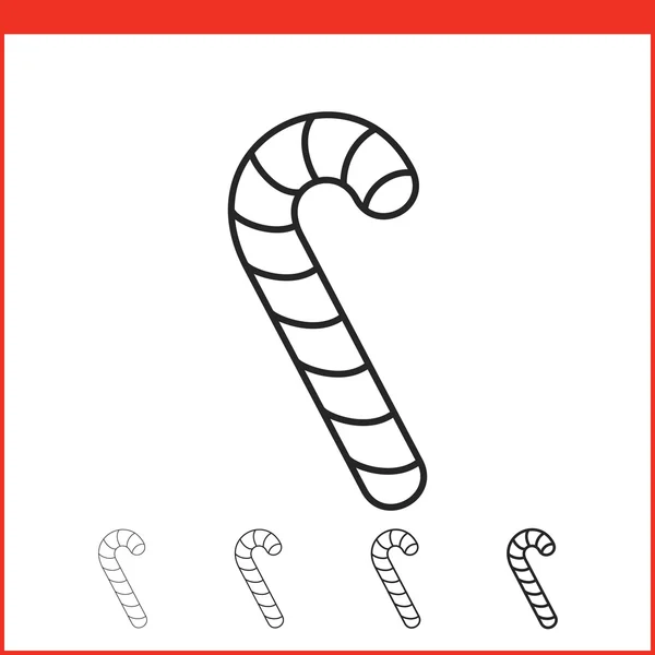 Kerstmis candy cane pictogram — Stockvector