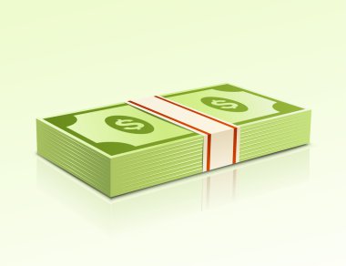 paquetes de dinero dólares en fondo verde