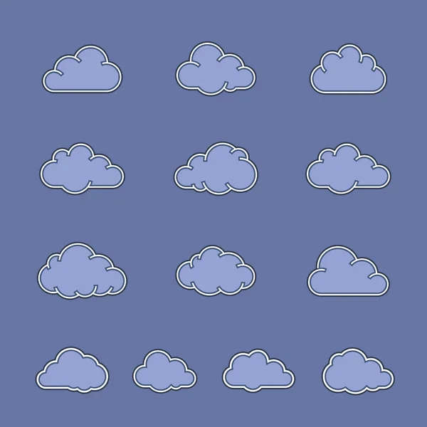 Nubes blancas en el cielo azul — Vector de stock