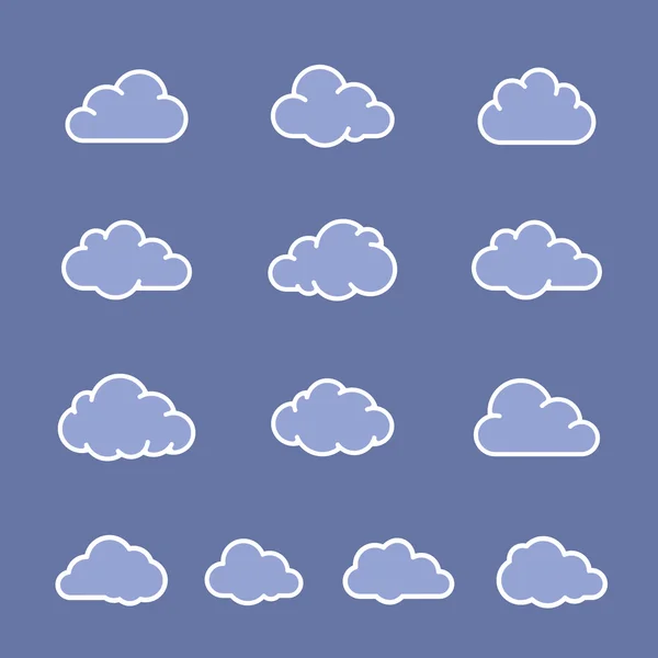 Witte wolken op blauwe lucht — Stockvector