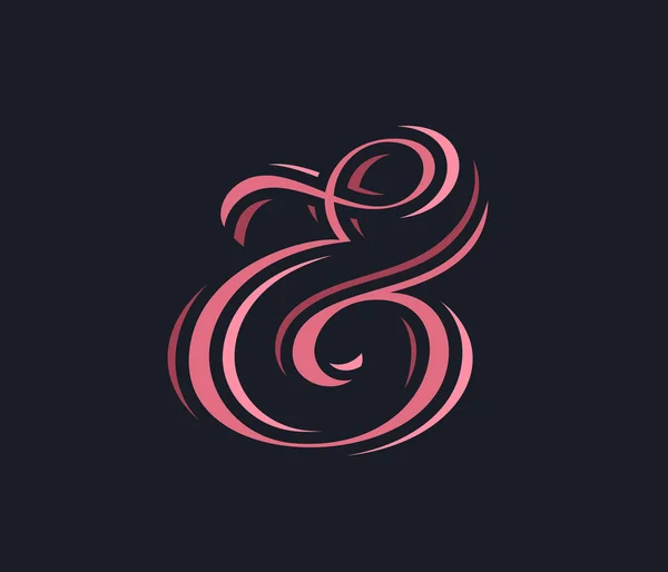 Stylový vlastní růžové ampersand — Stockový vektor