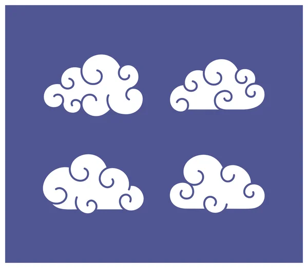 Nuages blancs sur ciel bleu — Image vectorielle
