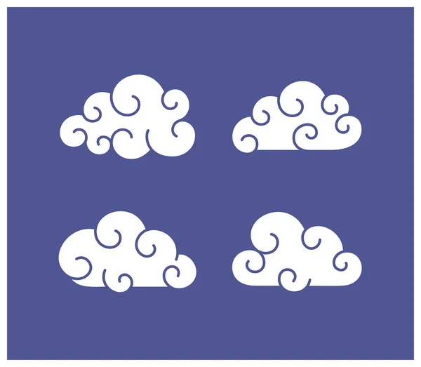 Nubes blancas en el cielo azul — Vector de stock