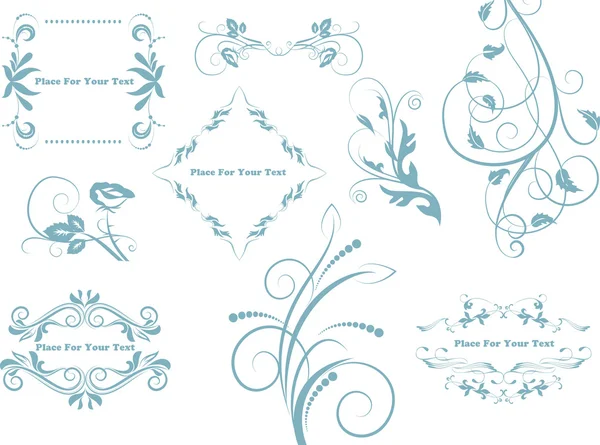 Decoratieve bloemen frames — Stockvector