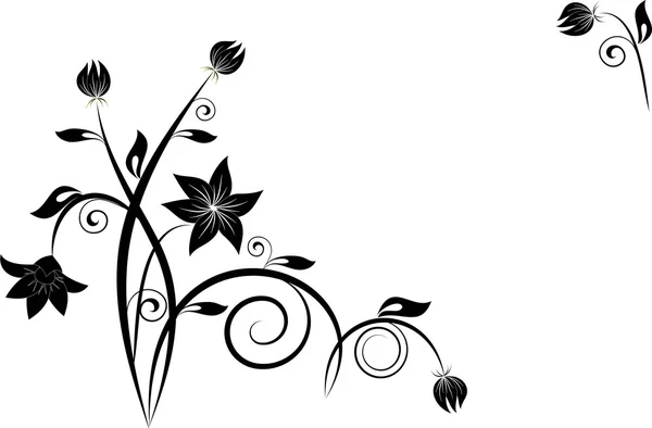 Fond floral avec branche décorative . — Image vectorielle
