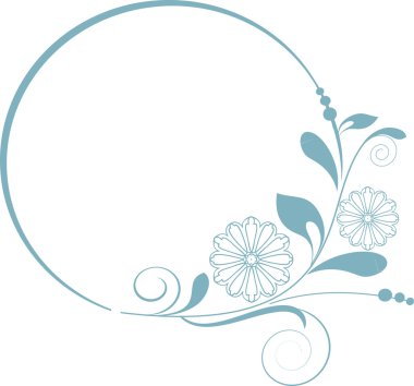 Dekoratif şubesi ile yuvarlak çerçeve