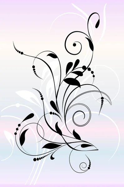 Fondo floral con rama decorativa . — Vector de stock