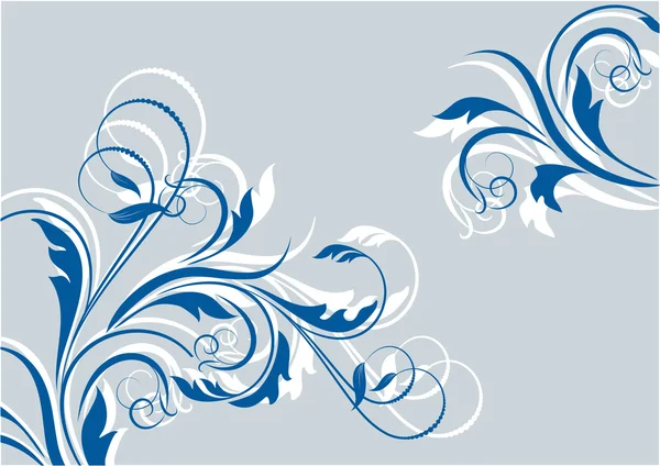 Fond floral avec branches décoratives — Image vectorielle