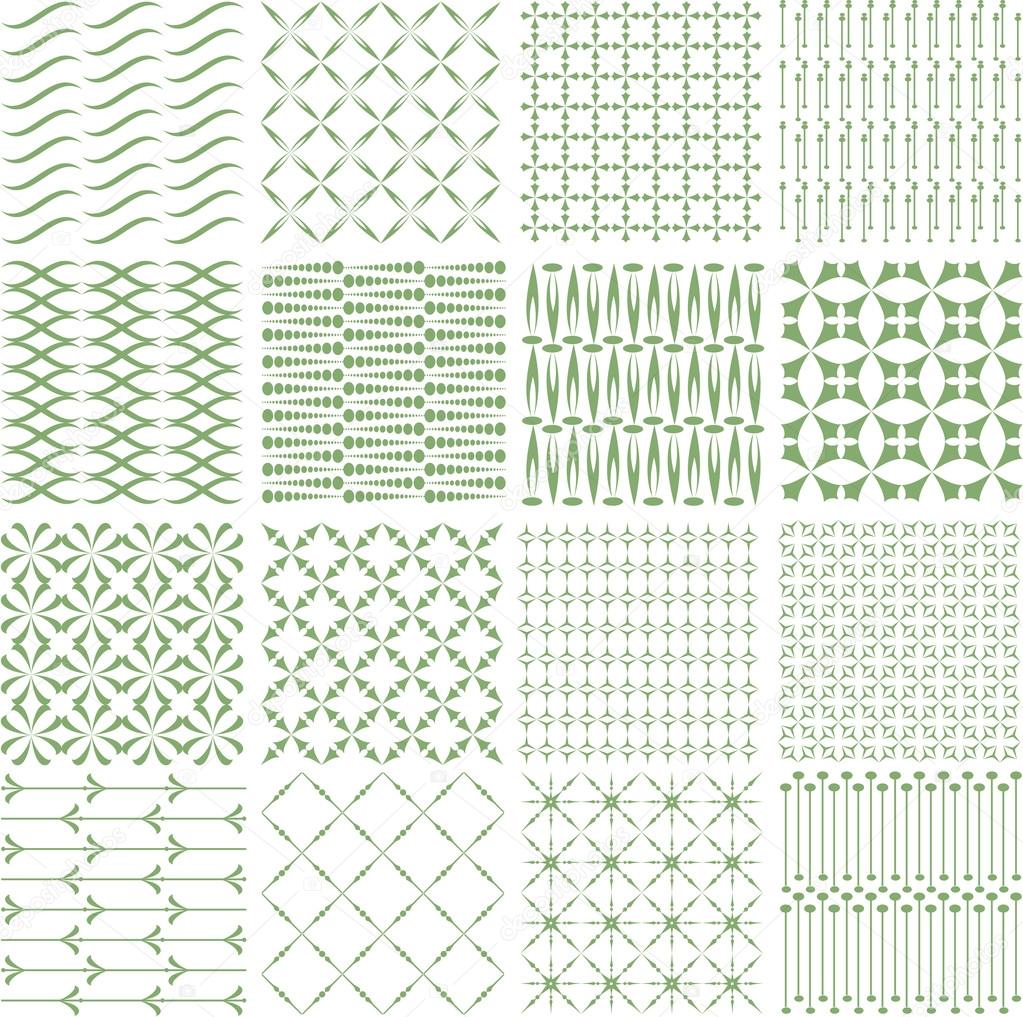 set of monochrome geometric patterns 