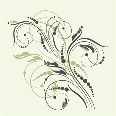 çiçek desenli dekoratif şubesi ile. vektör çizim.