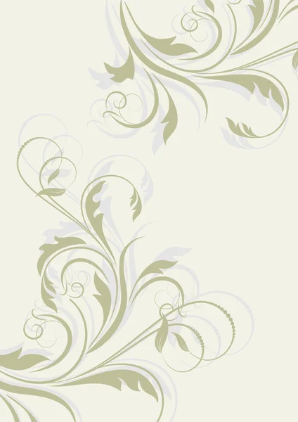 Padrão floral com ramo decorativo. Ilustração vetorial . — Vetor de Stock