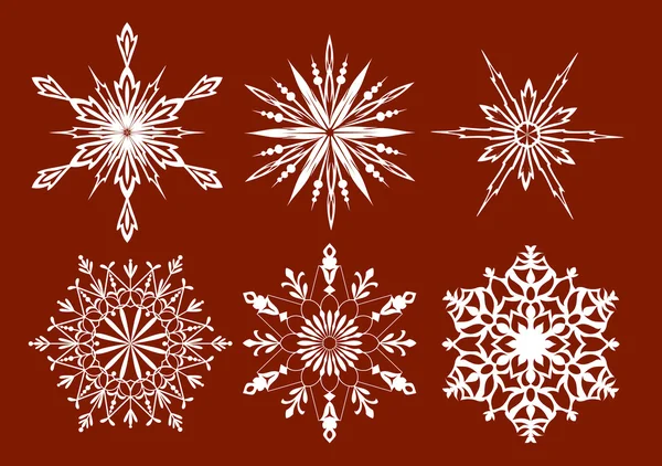 Set of snowflakes on background. Vector illustration. — Stock Vector