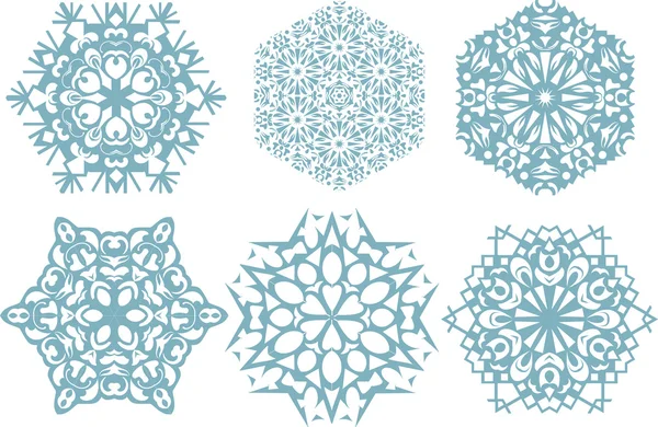 Ensemble de flocons de neige sur fond. Illustration vectorielle . — Image vectorielle