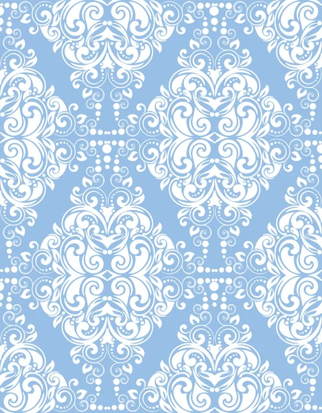 Damas motif floral sans couture. Illustration vectorielle vintage . — Image vectorielle