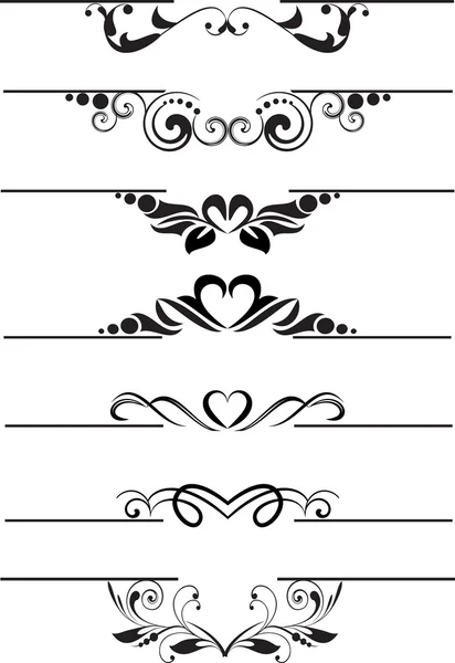 Set of decorative calligraphic elements for editable and design. — Stock Vector