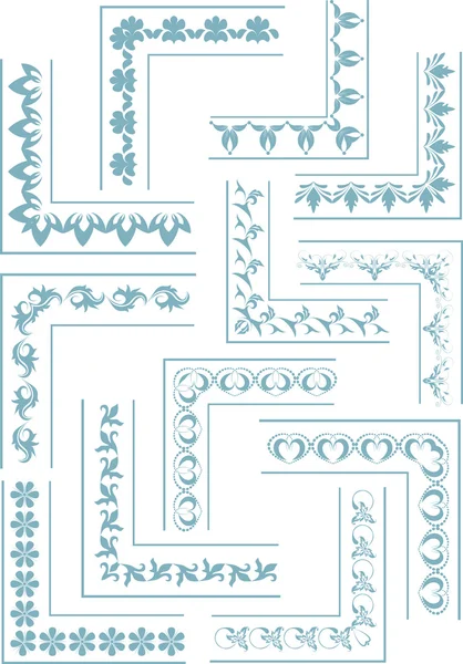 Esquinas caligráficas, marcos y elementos de diseño vectorizados . — Archivo Imágenes Vectoriales