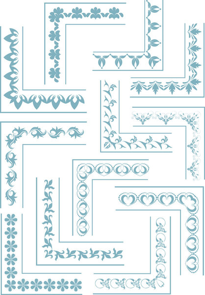 Calligraphic corners, frames and design elements vectorized.