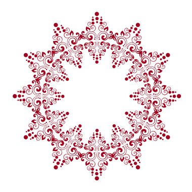 Soyut daire çiçek süs kenarlık.